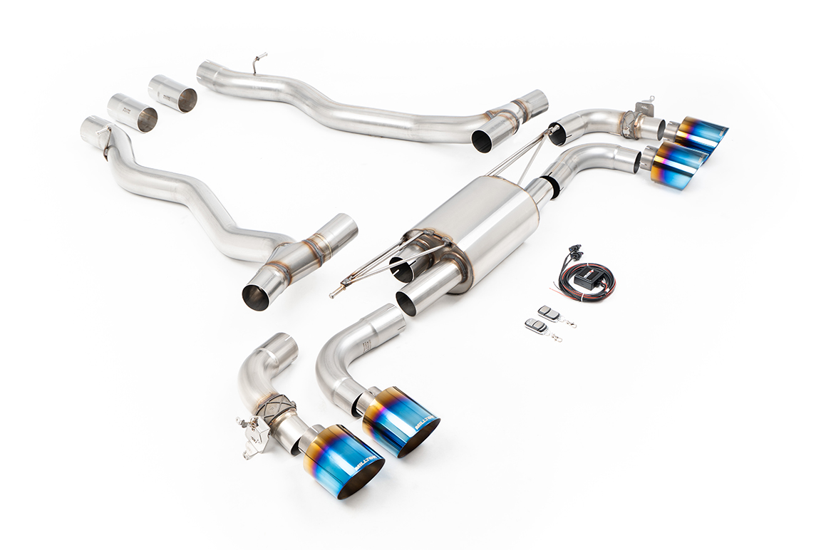 Milltek 80mm Axle-Back Exhaust | BMW G90 M5 - Burnt/Blue Titanium Tips